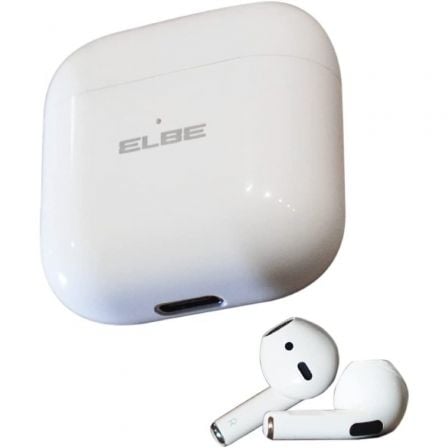 Auriculares Bluetooth Elbe ABTWS - 003 - B con estuche de carga/ Autonomía 5h/ Blancos - Tiensol