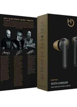 Auriculares Bluetooth Hiditec Vesta 90's Limited Edition con estuche de carga/ Autonomía 8h/ Negros - Tiensol