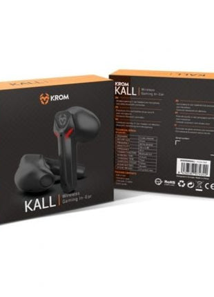 Auriculares Bluetooth Krom Kall con estuche de carga/ Autonomía 4h/ Negros - Tiensol