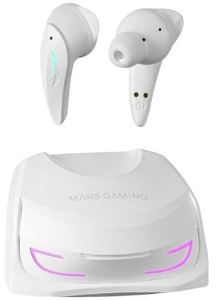 Auriculares Bluetooth Mars Gaming MHI - Ultra con estuche de carga/ Autonomía 7 - 8h/ Blancos - Tiensol