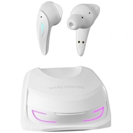 Auriculares Bluetooth Mars Gaming MHI - Ultra con estuche de carga/ Autonomía 7 - 8h/ Blancos - Tiensol