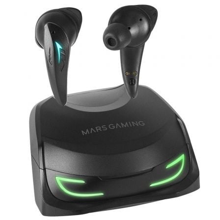 Auriculares Bluetooth Mars Gaming MHI - Ultra con estuche de carga/ Autonomía 7 - 8h/ Negros - Tiensol