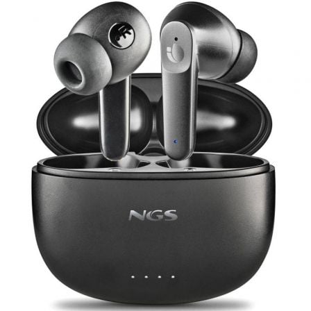 Auriculares Bluetooth NGS Ártica Hush con estuche de carga/ Autonomía 4h/ Negros - Tiensol