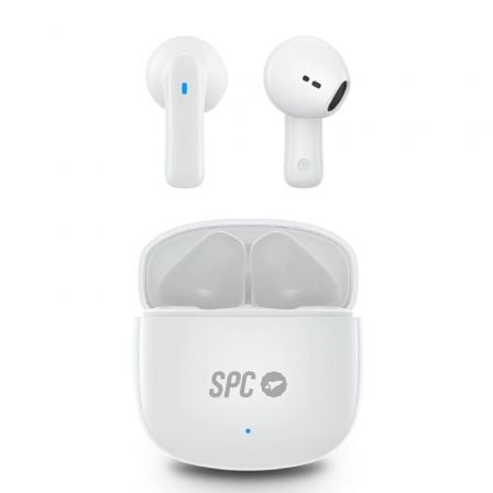 Auriculares Bluetooth SPC Zion 2 Play con estuche de carga/ Autonomía 7h/ Stick Corto 30mm/ Blancos - Tiensol