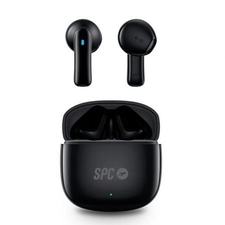 Auriculares Bluetooth SPC Zion 2 Play con estuche de carga/ Autonomía 7h/ Stick Corto 30mm/ Negros - Tiensol