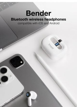 Auriculares Bluetooth TooQ Bender TQBWH - 0031W con estuche de carga/ Autonomía 4h/ Blancos - Tiensol