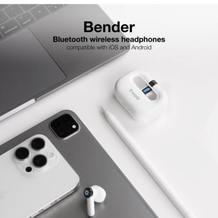 Auriculares Bluetooth TooQ Bender TQBWH - 0031W con estuche de carga/ Autonomía 4h/ Blancos - Tiensol