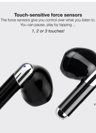 Auriculares Bluetooth TooQ Onyx TQBWH - 0054B con estuche de carga/ Autonomía 4h/ Negros - Tiensol