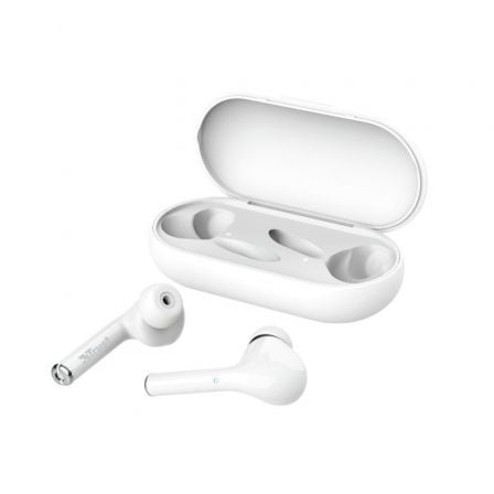 Auriculares Bluetooth Trust Nika Touch con estuche de carga/ Autonomía 6h/ Blancos - Tiensol