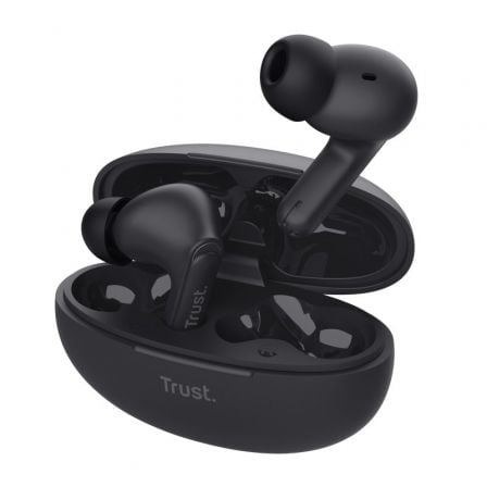 Auriculares Bluetooth Trust Yavi ENC con estuche de carga/ Negros - Tiensol