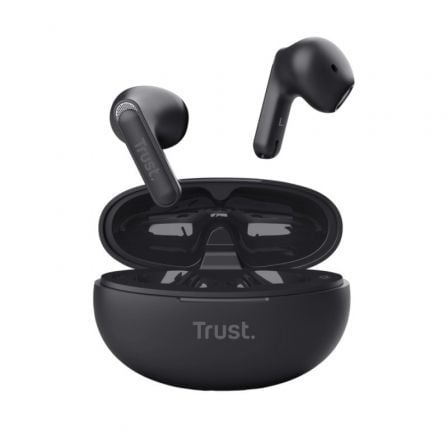 Auriculares Bluetooth Trust Yavi ENC con estuche de carga/ Negros - Tiensol