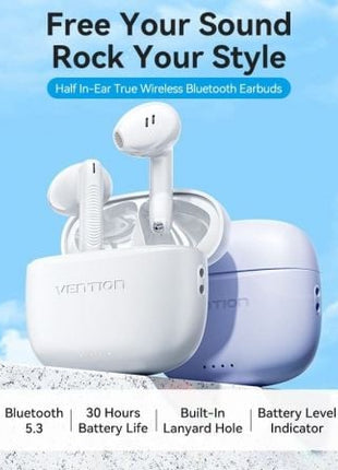 Auriculares Bluetooth Vention ELF 03 NBHW0 con estuche de carga/ Autonomía 6h/ Blancos - Tiensol