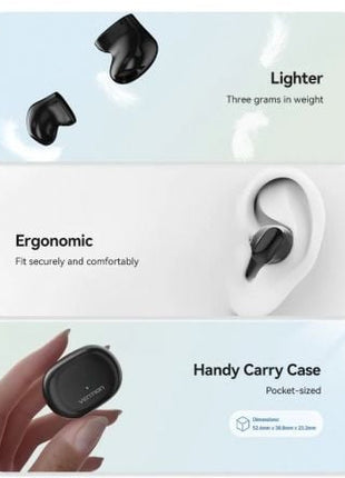 Auriculares Bluetooth Vention Tiny T12 NBLB0 con estuche de carga/ Autonomía 6h/ Negros - Tiensol