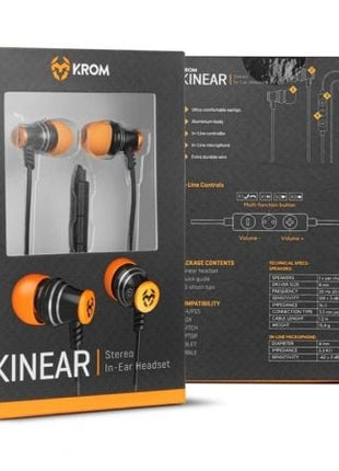 Auriculares Gaming con Micrófono Krom Kinear/ Jack 3.5/ Negros - Tiensol