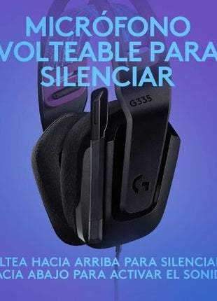 Auriculares Gaming con Micrófono Logitech G335/ Jack 3.5/ Negros - Tiensol