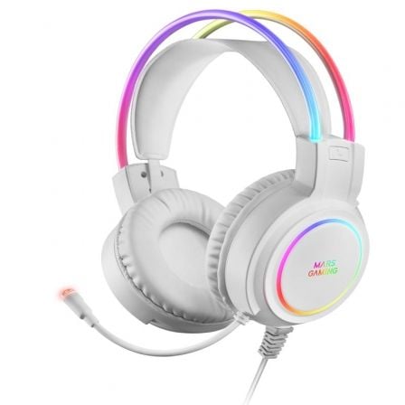 Auriculares Gaming con Micrófono Mars Gaming MHRGB/ Jack 3.5/ Blancos - Tiensol