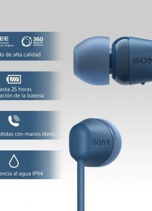 Auriculares Inalámbrico Intrauditivos Sony WI - C100/ con Micrófono/ Bluetooth/ Azules - Tiensol