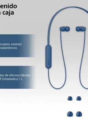 Auriculares Inalámbrico Intrauditivos Sony WI - C100/ con Micrófono/ Bluetooth/ Azules - Tiensol