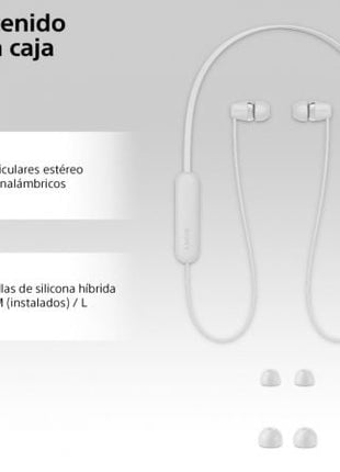 Auriculares Inalámbrico Intrauditivos Sony WI - C100/ con Micrófono/ Bluetooth/ Blancos - Tiensol