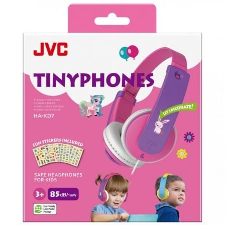 Auriculares Infantiles JVC HA - KD7/ Jack 3.5/ Rosas - Tiensol