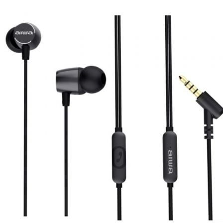 Auriculares Intrauditivos Aiwa ESTM - 30BK/ con Micrófono/ Jack 3.5/ Negros - Tiensol