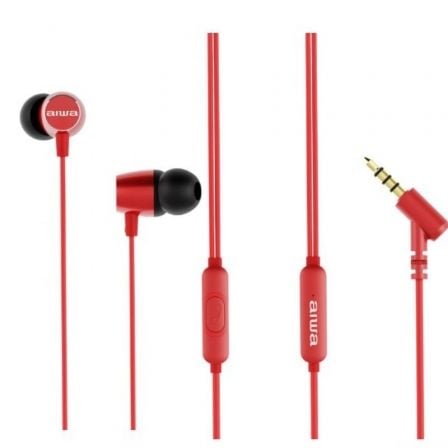 Auriculares Intrauditivos Aiwa ESTM - 30RD/ con Micrófono/ Jack 3.5/ Rojos - Tiensol