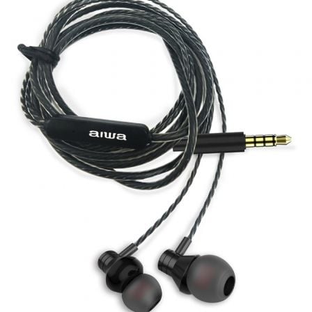 Auriculares Intrauditivos Aiwa ESTM - 50BK/ con Micrófono/ Jack 3.5/ Negro - Tiensol