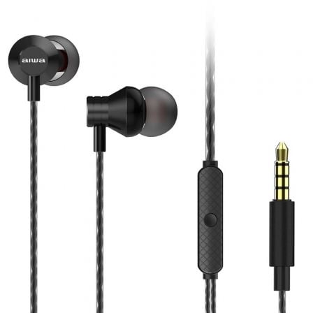 Auriculares Intrauditivos Aiwa ESTM - 50BK/ con Micrófono/ Jack 3.5/ Negro - Tiensol