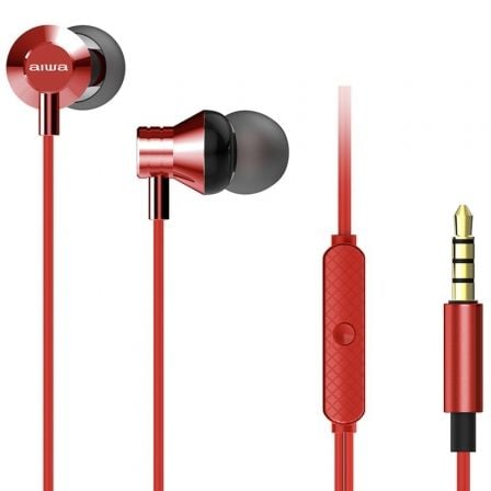 Auriculares Intrauditivos Aiwa ESTM - 50RD/ con Micrófono/ Jack 3.5/ Rojos - Tiensol