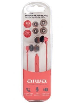 Auriculares Intrauditivos Aiwa ESTM - 50RD/ con Micrófono/ Jack 3.5/ Rojos - Tiensol