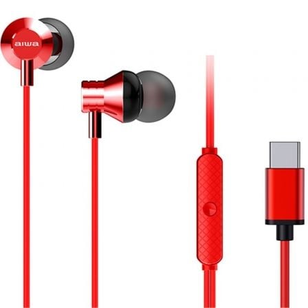 Auriculares Intrauditivos Aiwa ESTM - 50USB - C/RD/ con Micrófono/ USB Tipo - C/ Rojos - Tiensol