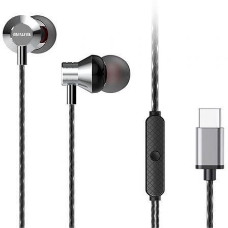 Auriculares Intrauditivos Aiwa ESTM - 50USB - C/SL/ con Micrófono/ USB Tipo - C/ Plateados - Tiensol