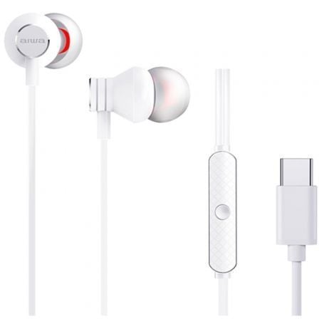 Auriculares Intrauditivos Aiwa ESTM - 50USB - C/WT/ con Micrófono/ USB Tipo - C/ Blancos - Tiensol