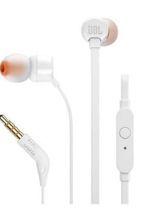 Auriculares Intrauditivos JBL Tune 110/ con Micrófono/ Jack 3.5/ Blancos - Tiensol