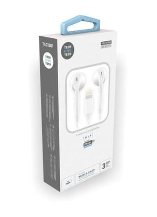 Auriculares Intrauditivos Tech One Tech earTECH HIP TEC1201/ con Micrófono/ Lightning/ Blancos - Tiensol