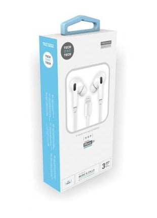 Auriculares Intrauditivos Tech One Tech earTECH HOP TEC1202/ con Micrófono/ Lightning/ Blancos - Tiensol