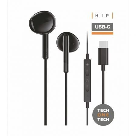 Auriculares Intrauditivos Tech One Tech earTECH TEC1302/ con Micrófono/ USB Tipo - C/ Negros - Tiensol