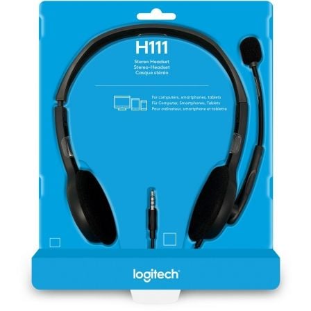 Auriculares Logitech H111/ con Micrófono/ Jack 3.5/ Negros - Tiensol