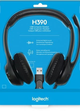 Auriculares Logitech H390/ con Micrófono/ USB/ Negros - Tiensol