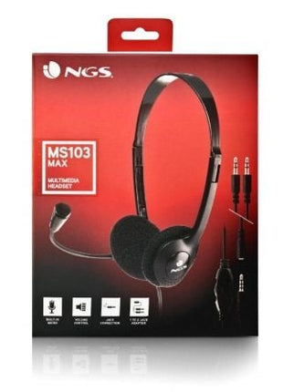 Auriculares NGS MS103 MAX/ con Micrófono/ Jack 3.5/ Negros - Tiensol