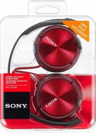 Auriculares Sony MDRZX310APR/ con Micrófono/ Jack 3.5/ Rojos - Tiensol