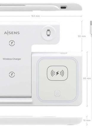 Base de carga Inalámbrica Aisens ASCH - 15W3WC044 - W/ 15W - Tiensol