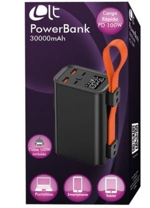 Batería Externa/Powerbank Leotec PowerBank 30000mAh PD/ 100W/ Compatible con Portátiles - Tiensol