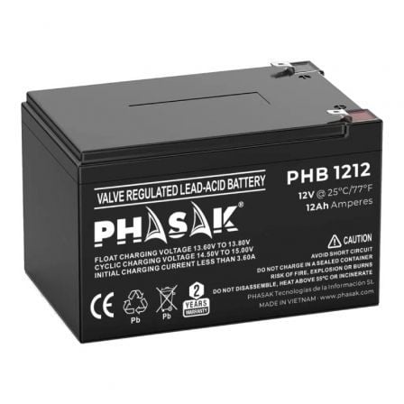 Batería Phasak PHB 1212 compatible con SAI/UPS PHASAK según especificaciones - Tiensol