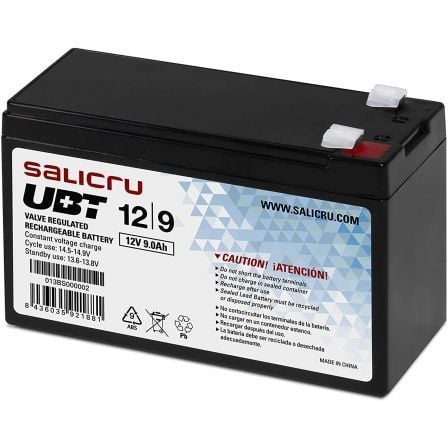 Batería Salicru UBT 12/9 compatible con SAI Salicru según especificaciones - Tiensol