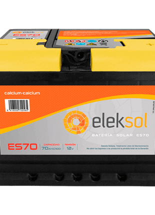 Batería Solar Eleksol ES70 12V 70Ah Sellada - Tiensol