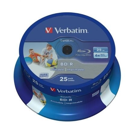 Blue - Ray BD - R Verbatim 43811 Imprimible 6X/ Tarrina - 25uds - Tiensol