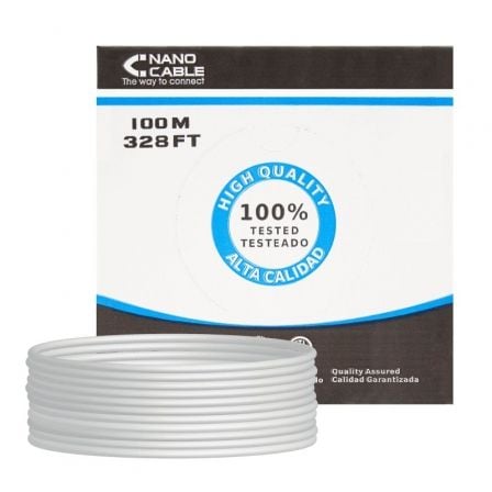 Bobina de Cable RJ45 FTP Nanocable 10.20.0702 - FLEX Cat.5e/ 100m/ Gris - Tiensol