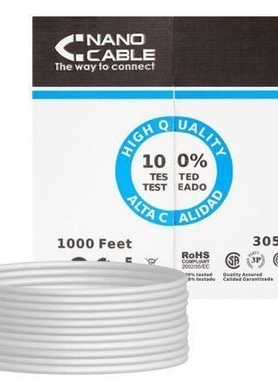 Bobina de Cable RJ45 FTP Nanocable 10.20.0704 Cat.5e/ 305m/ Gris - Tiensol