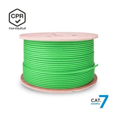 Bobina de Cable RJ45 SFTP AWG23 LSZH CPR Cca Aisens A146 - 0667 Cat.7/ 305m/ Verde - Tiensol